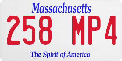 MA license plate 258MP4