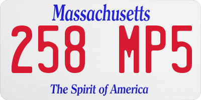MA license plate 258MP5