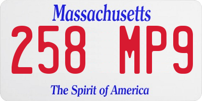 MA license plate 258MP9