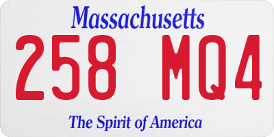 MA license plate 258MQ4