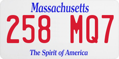 MA license plate 258MQ7