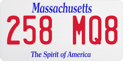 MA license plate 258MQ8