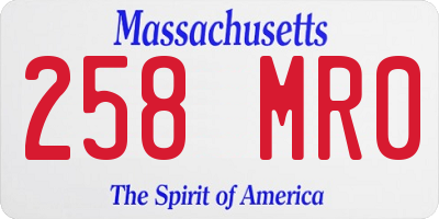 MA license plate 258MR0