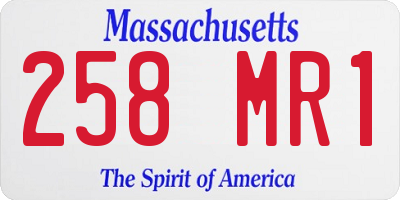 MA license plate 258MR1