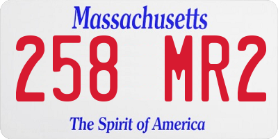 MA license plate 258MR2