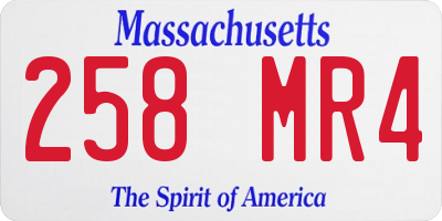 MA license plate 258MR4