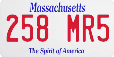 MA license plate 258MR5