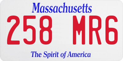 MA license plate 258MR6