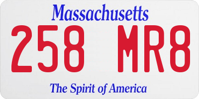 MA license plate 258MR8