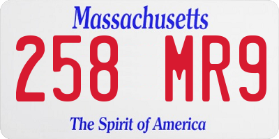MA license plate 258MR9