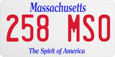 MA license plate 258MS0