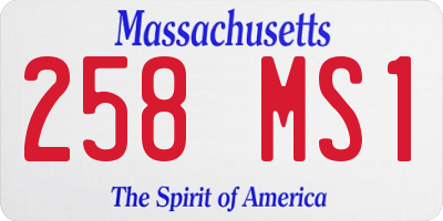 MA license plate 258MS1