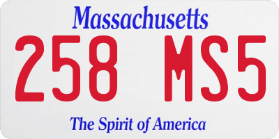 MA license plate 258MS5