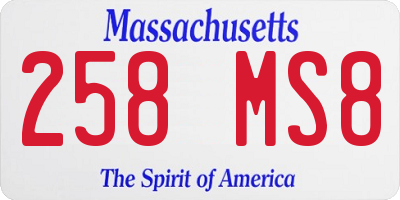 MA license plate 258MS8
