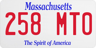 MA license plate 258MT0