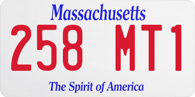 MA license plate 258MT1