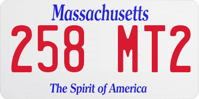 MA license plate 258MT2