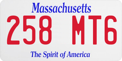 MA license plate 258MT6