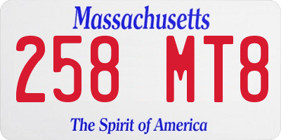 MA license plate 258MT8