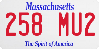 MA license plate 258MU2