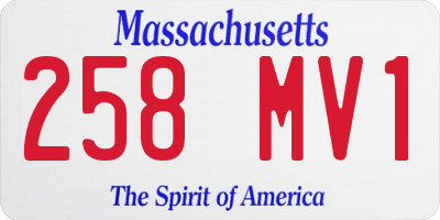MA license plate 258MV1