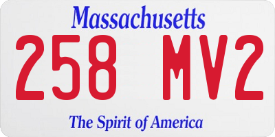 MA license plate 258MV2