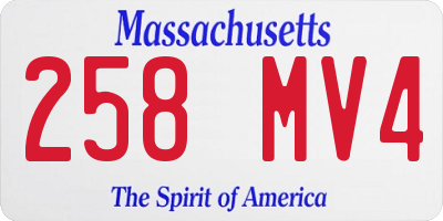 MA license plate 258MV4