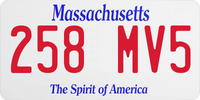 MA license plate 258MV5