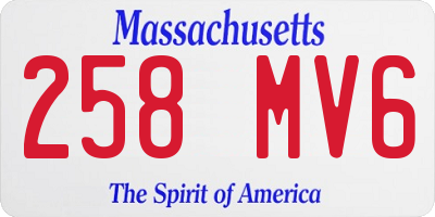 MA license plate 258MV6