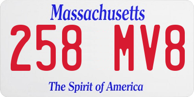 MA license plate 258MV8