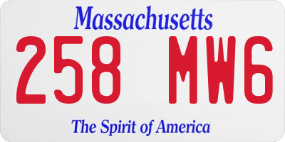 MA license plate 258MW6