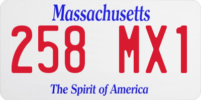 MA license plate 258MX1