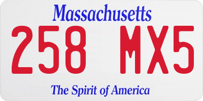 MA license plate 258MX5