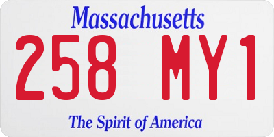 MA license plate 258MY1