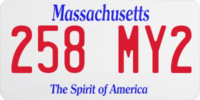 MA license plate 258MY2