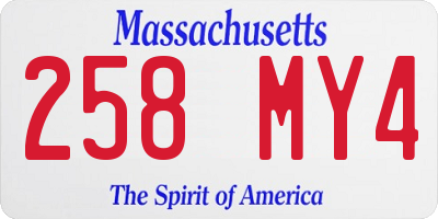 MA license plate 258MY4