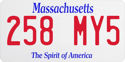 MA license plate 258MY5
