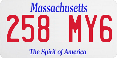 MA license plate 258MY6