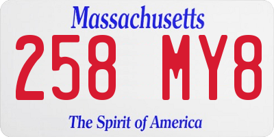 MA license plate 258MY8