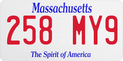 MA license plate 258MY9