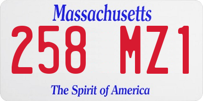 MA license plate 258MZ1