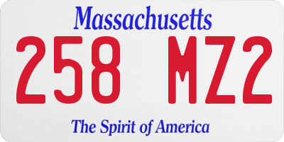 MA license plate 258MZ2