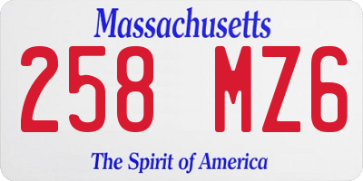 MA license plate 258MZ6