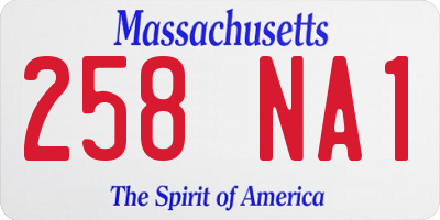 MA license plate 258NA1