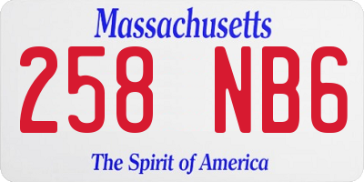 MA license plate 258NB6