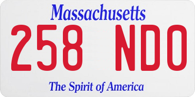MA license plate 258ND0