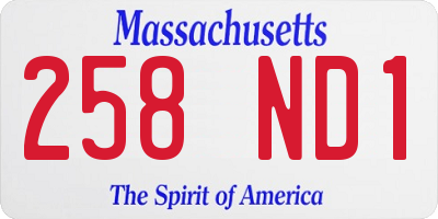 MA license plate 258ND1
