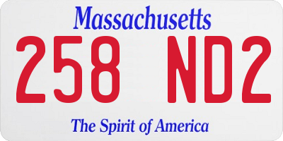 MA license plate 258ND2