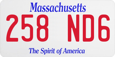MA license plate 258ND6