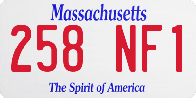 MA license plate 258NF1